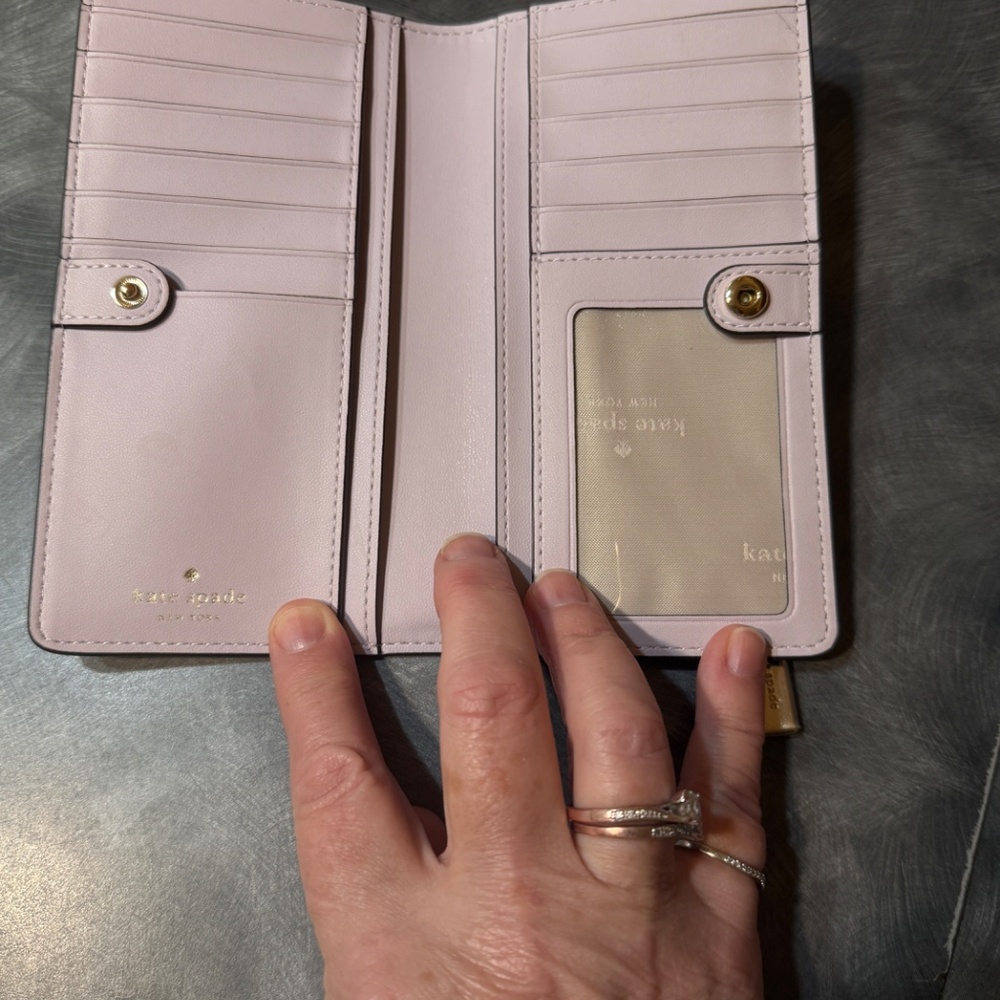 Kate Spade Madison Large Slim Bifold Wallet, Lime Slice - Picture 7 of 8